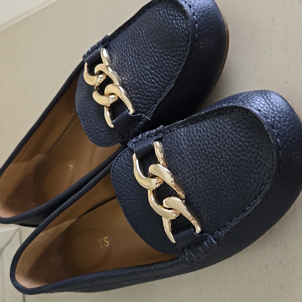 Talbots Everson Leather Chain Driving Moccasins